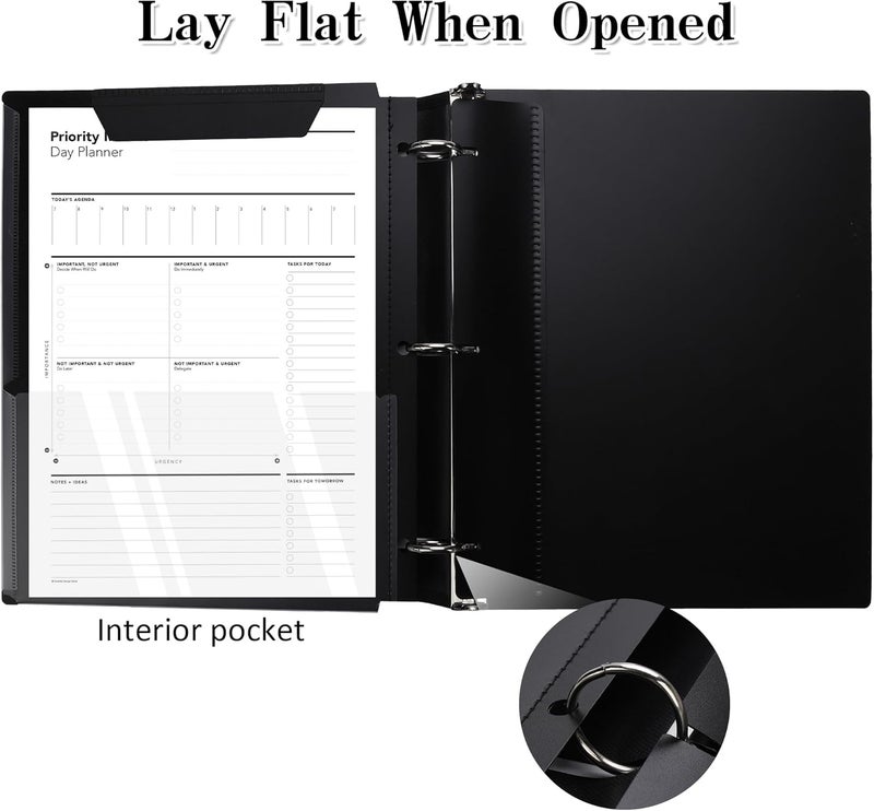 Tashkummy 360° Pivotable 3 Ring Binder, Upgraded Foldable Binders 1 inch 6 Pack, Thin Small Three Ring Binder Fits 8.5" x 11", for Home, School and Office Binders Supplies - 6 Assorted Color - Image 4